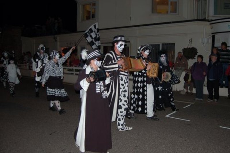 <p>The band, procession on last night of festival</p>