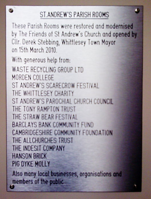 <p>St Andrew's Hall, Whittlesea was extensively refurbished with the aid of contributions from many local businesses and organisations. Pig Dyke have their annual Straw Bear Friday show there and occasionally use it for other things. </p>